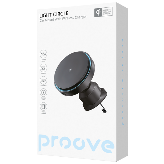 Proove Light Circle Car Mount with Wireless Charger