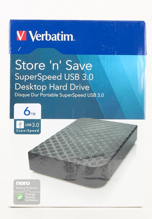 Verbatim Store 'n' Save 6TB USB 3.0 | Store 'n' Save SuperSpeed USB 3.0