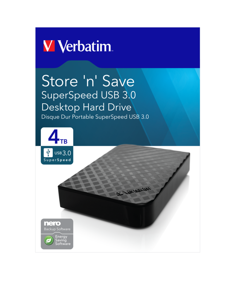 Verbatim Store 'n' Save 4TB USB 3.0 | Store 'n' Save SuperSpeed USB 3.0